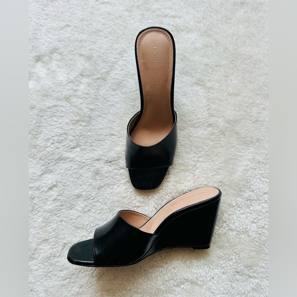 Bcbgeneration Giani Square Toe Wedge Women’s Sand… - image 5